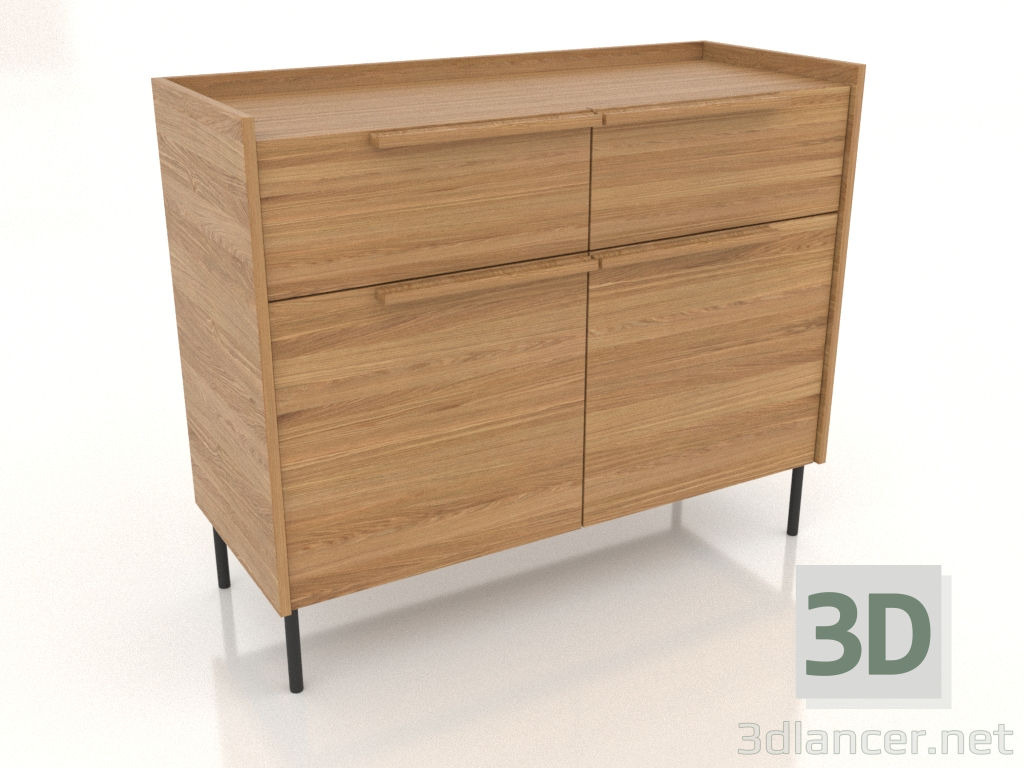 3D modeli Çekmeceli dolap 1000x400 mm (doğal meşe) - önizleme