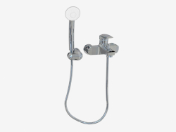 Wall-mounted bath mixer with Jaguar Line shower set (BDX 011M)