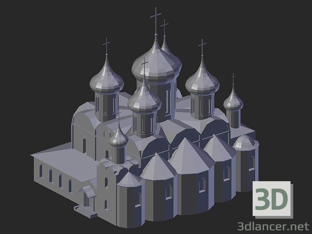 3d model Suzdal. Monasterio del Salvador-Eutimio. Catedral de la Transfiguración - vista previa