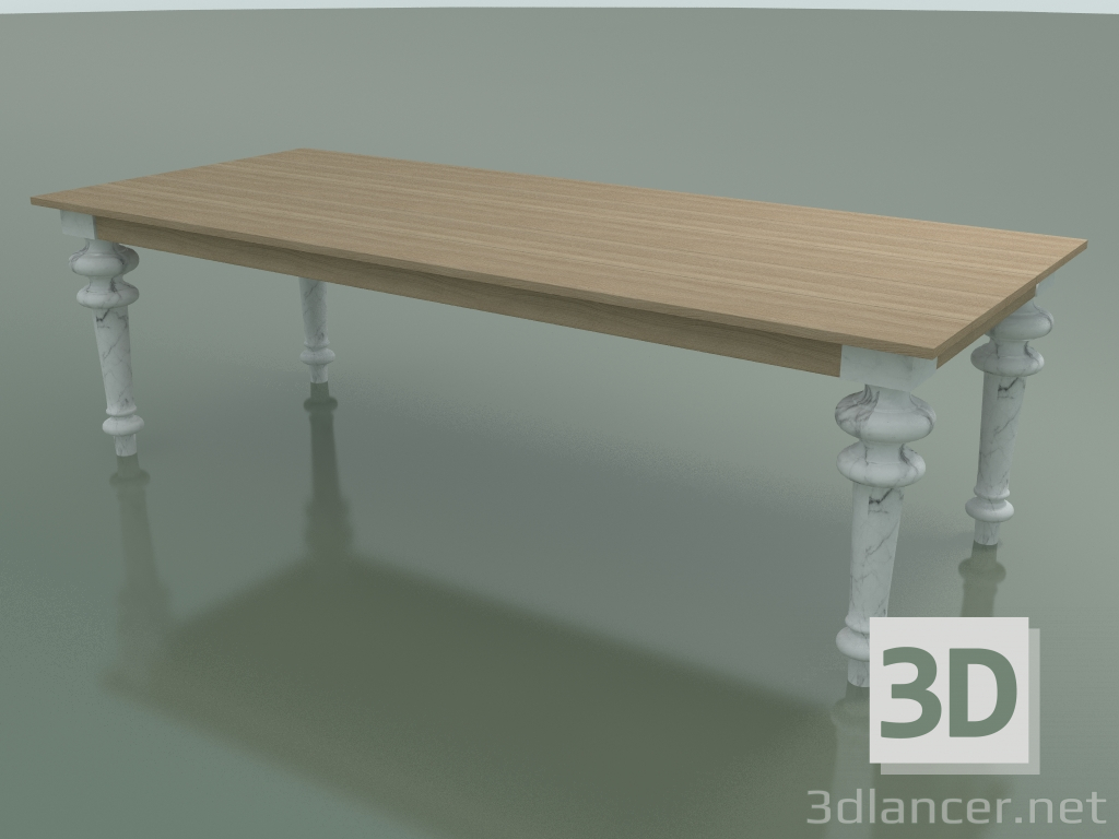 3d model Mesa de comedor (33, Rovere Sbiancato, Mármol) - vista previa