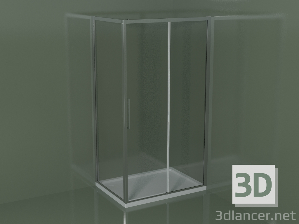 Modelo 3d Cabine de duche deslizante ZQ + ZF 110 para base de duche retangular de canto - preview