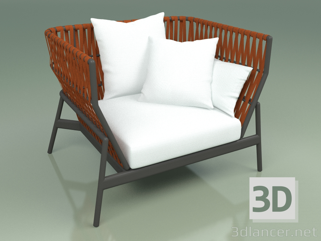 3d model Sofá 101 (cinturón naranja) - vista previa