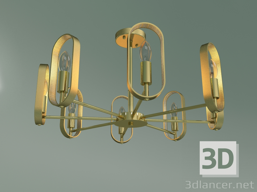 modèle 3D Lustre de plafond 60077-8 (or) - preview