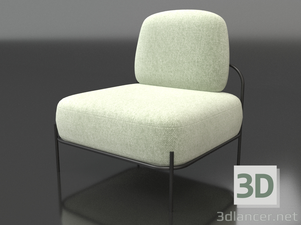 modèle 3D Fauteuil Pawai (gris-turquoise) - preview