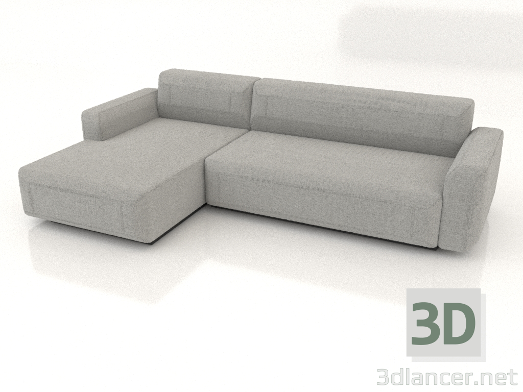 3d model Sofa-bed 2.5 seater extended left - preview