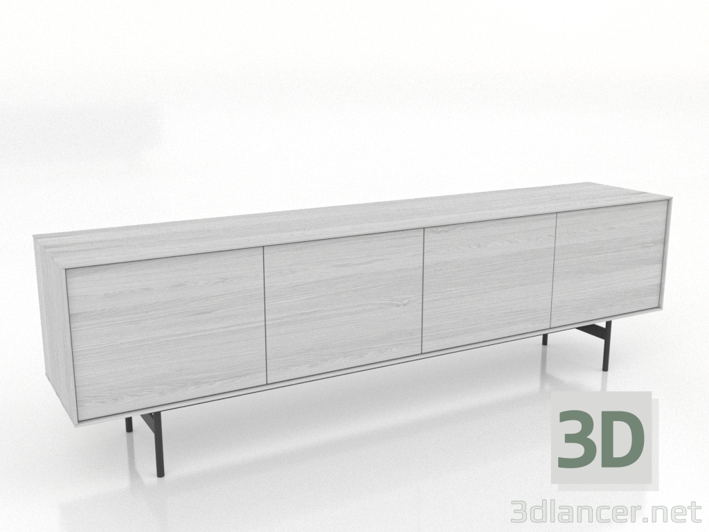 modèle 3D Meuble TV LARGE 2000 mm (blanc RAL 9010) - preview modèle 3D Meuble TV LARGE 2000 mm (blanc RAL 9010) - preview