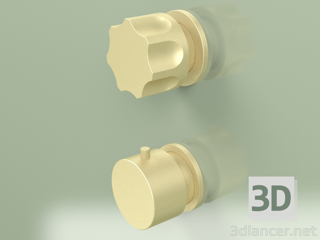 3d model Conjunto mezclador termostático con 1 llave de paso (17 48 0, OC) - vista previa