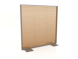 Mampara de madera artificial y aluminio 150x150 (Roble dorado, Bronce)