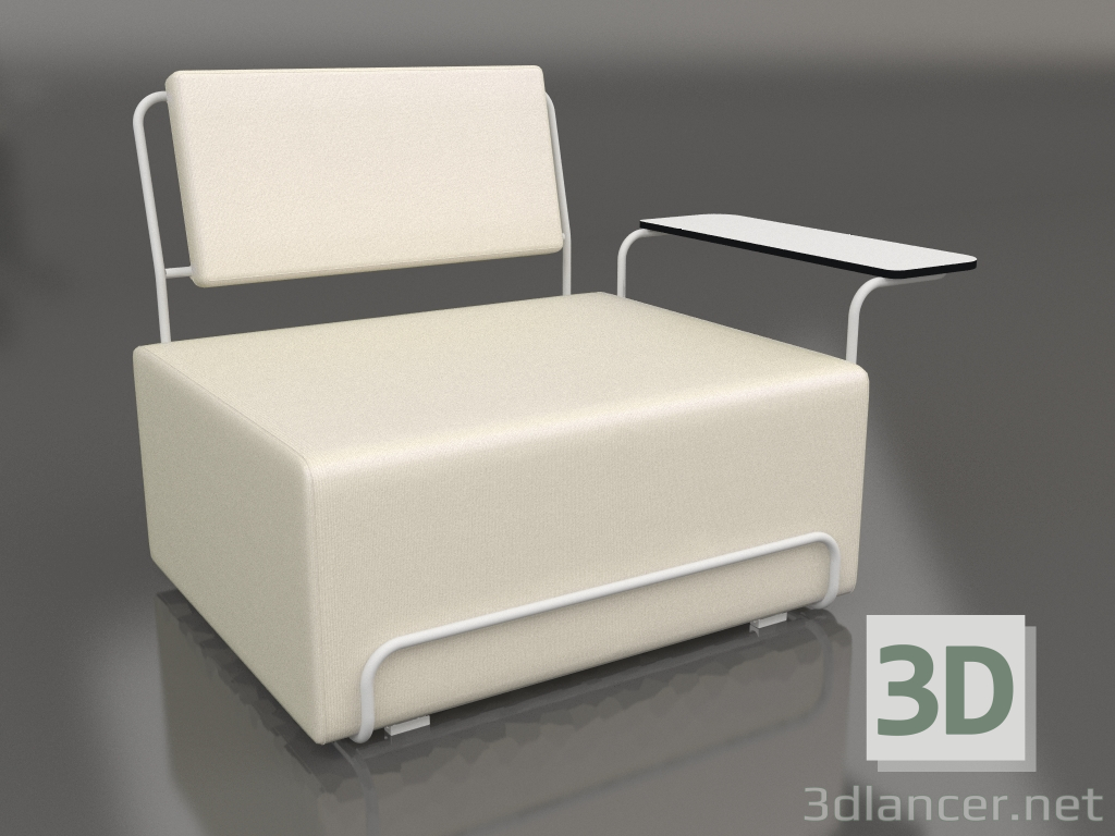 modello 3D Poltrona lounge con bracciolo destro (Grigio) - anteprima