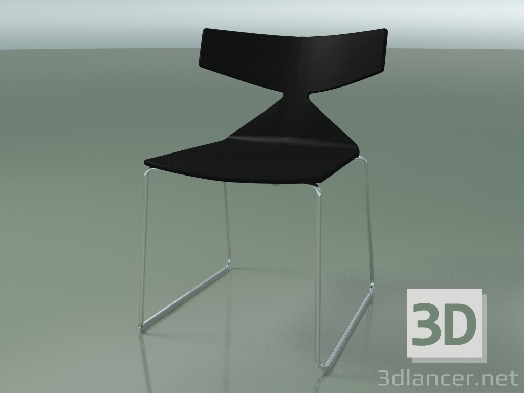 3d model Silla apilable 3702 (en trineo, negro, CRO) - vista previa