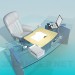 3d model Writing desk with armchair - preview