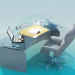 3d model Writing desk with armchair - preview