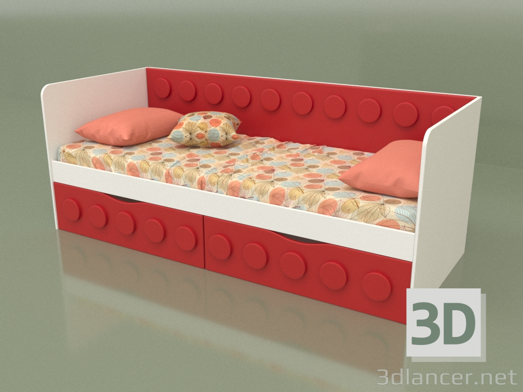 3D modeli 2 çekmeceli gençler için çekyat (Chili) - önizleme