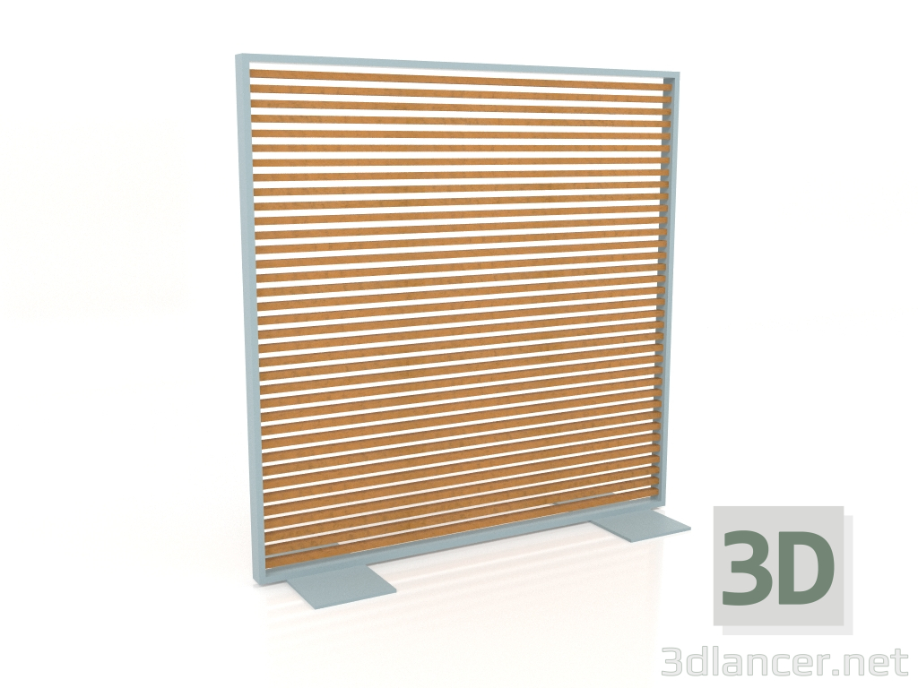 3d model Mampara de madera artificial y aluminio 150x150 (Roble dorado, Azul grisáceo) - vista previa