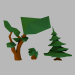 3d Spruce, bush and tree model buy - render