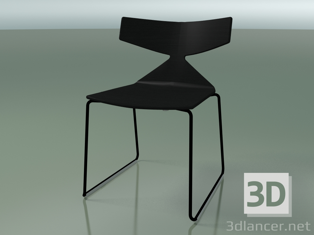 3d model Silla apilable 3702 (en trineo, negro, V39) - vista previa