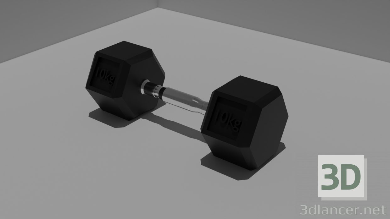 3d model Dumbbell hexagonal 10 kg - preview