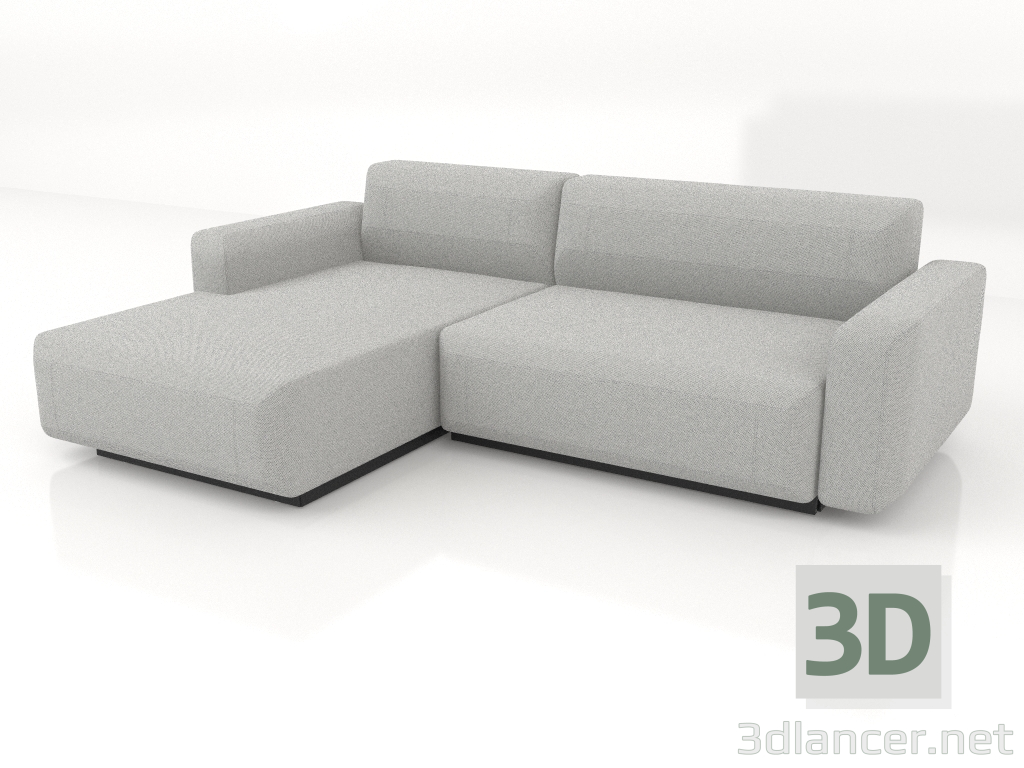 3d model Sofa-bed for 2 people extended left - preview