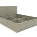 3d model A double bed without a front wall - preview