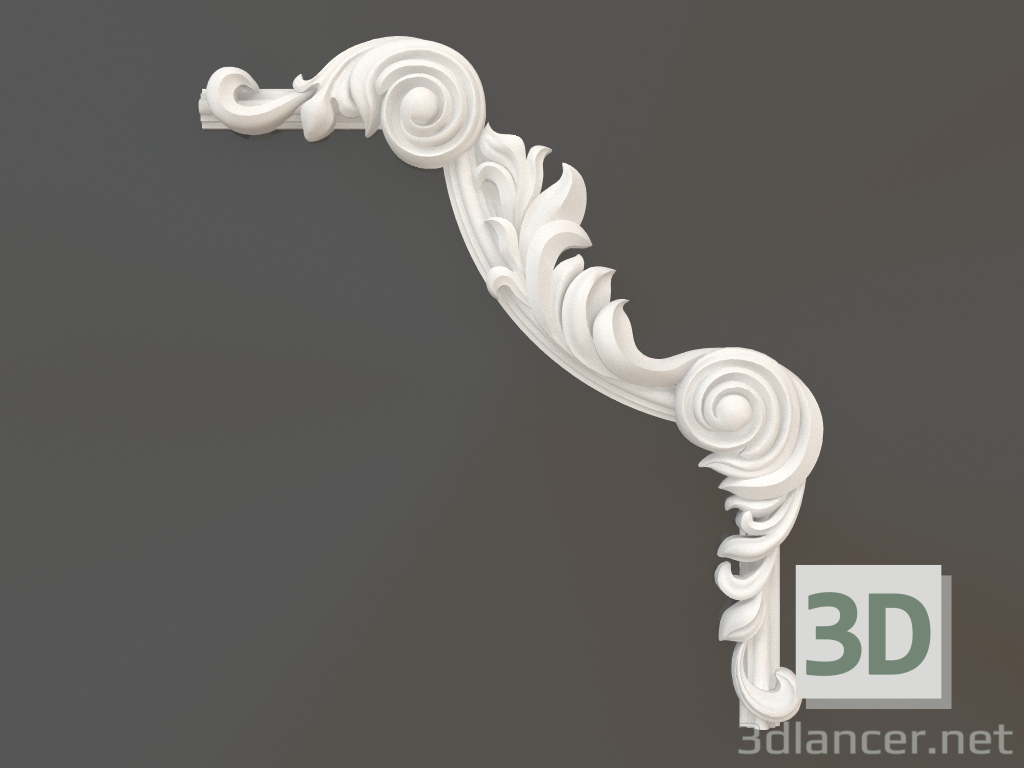 3d model Gypsum corner element DELH 001-1B (349x314x30) - preview