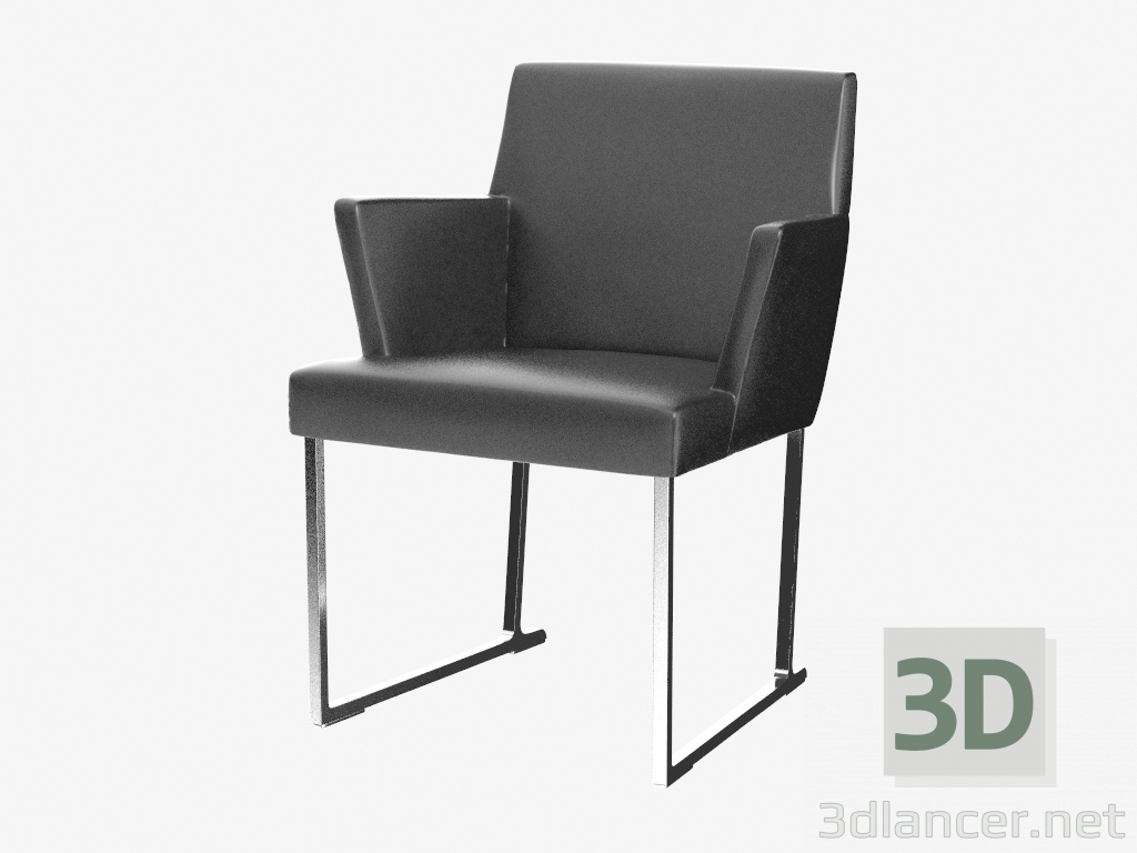 modèle 3D Chaise avec accoudoirs - preview