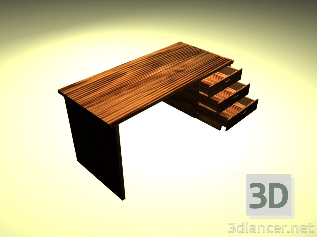 Modelo 3d Mesa de madeira - preview