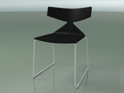 Silla apilable 3702 (en trineo, negro, V12)