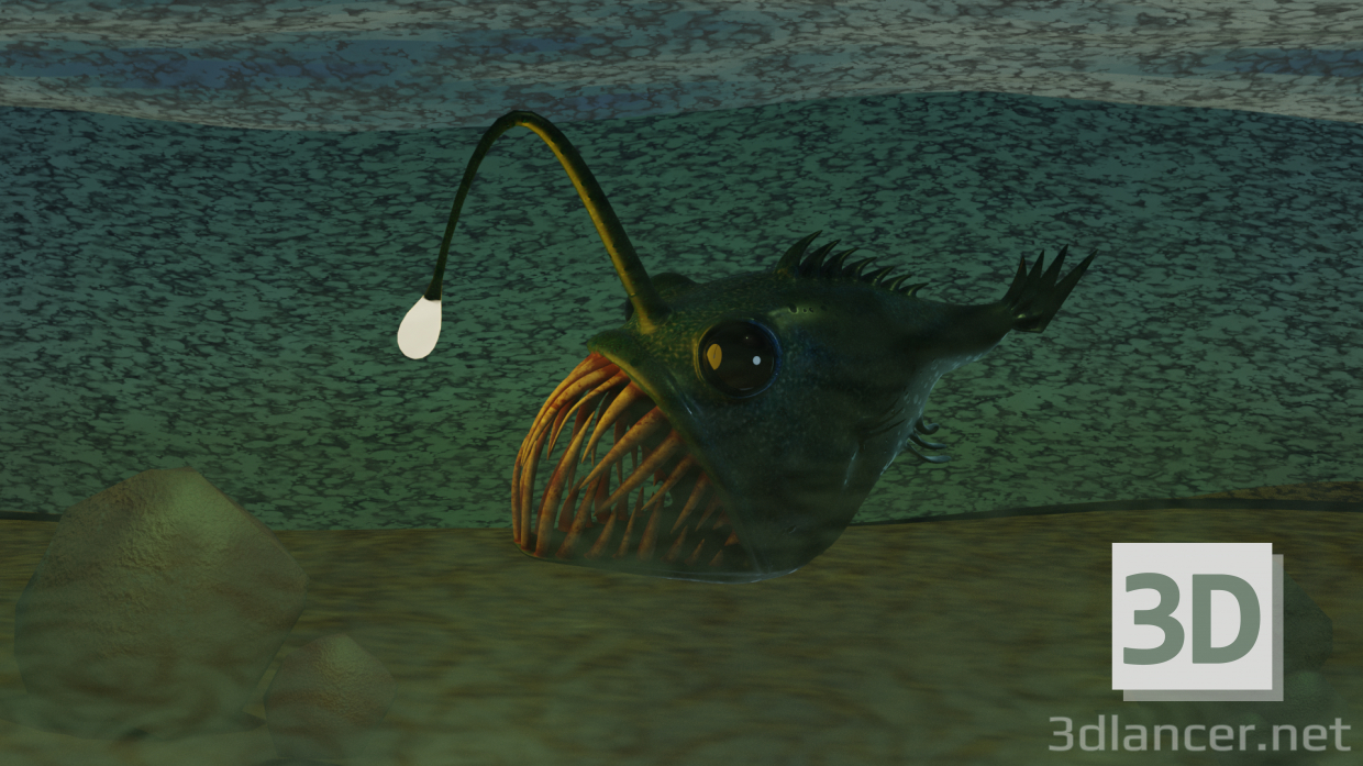 3d Angler fish model buy - render