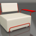 modèle 3D Chaise longue avec accoudoir droit (Rouge) - preview