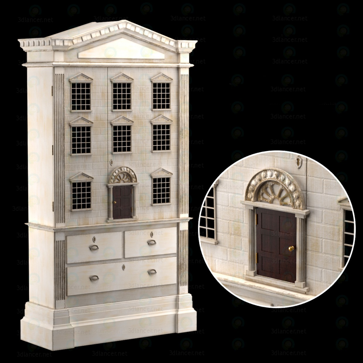 3d DOLLS HOUSE CABINET model buy - render