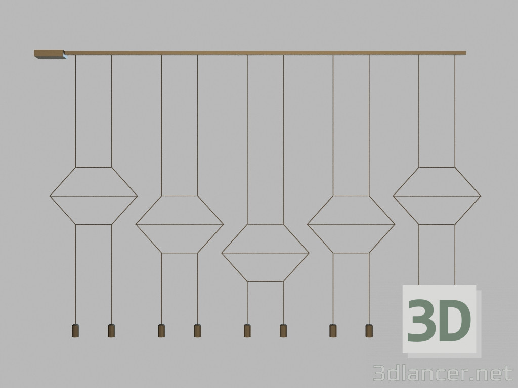 modello 3D Lampada a sospensione 0332 - anteprima