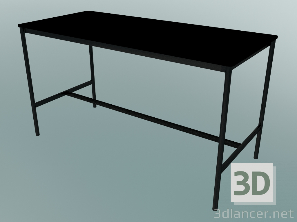 Modelo 3d Mesa retangular Base alta 85x190x105 (Preto) - preview