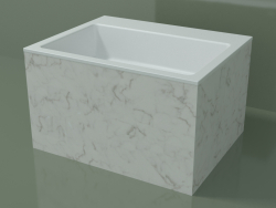 Lavabo da appoggio (01R132302, Carrara M01, L 60, P 48, H 36 cm)