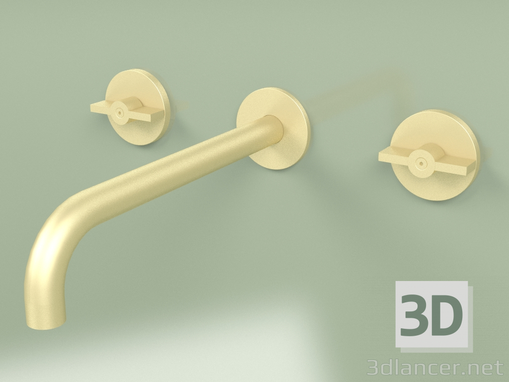 3D Modell Wandset aus 2 separaten Mischbatterien mit Auslauf (19 11 V, OC) - Vorschau