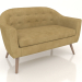 3d model Sofa Florence 2-seater (yellow saffron-walnut) - preview