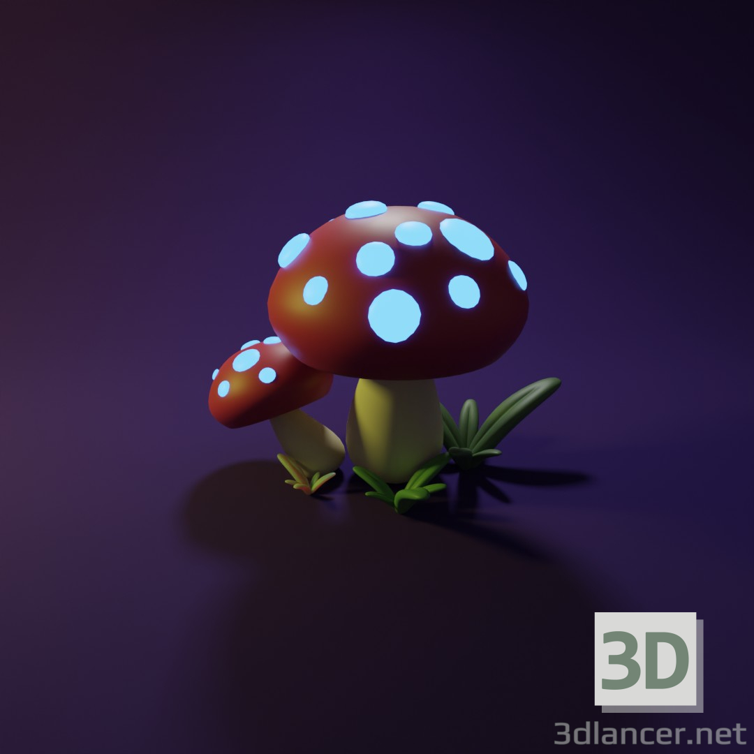 modèle 3D Champignons - preview