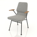 3d model Chair on metal legs D16 mm with armrests - preview