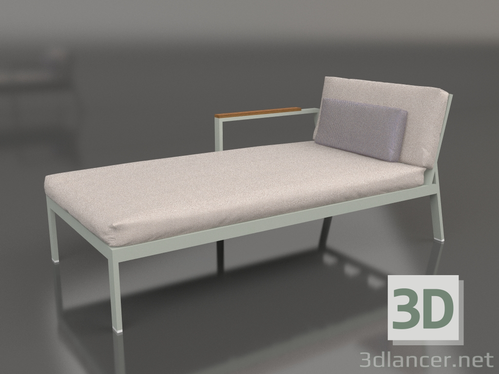 3D Modell Sofamodul, Abschnitt 2 links (Zementgrau) - Vorschau