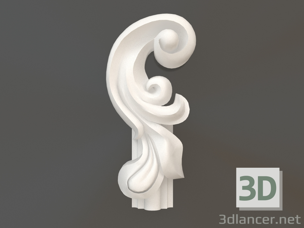 3d model Gypsum corner element DELH 001-2A (91x41x25) - preview