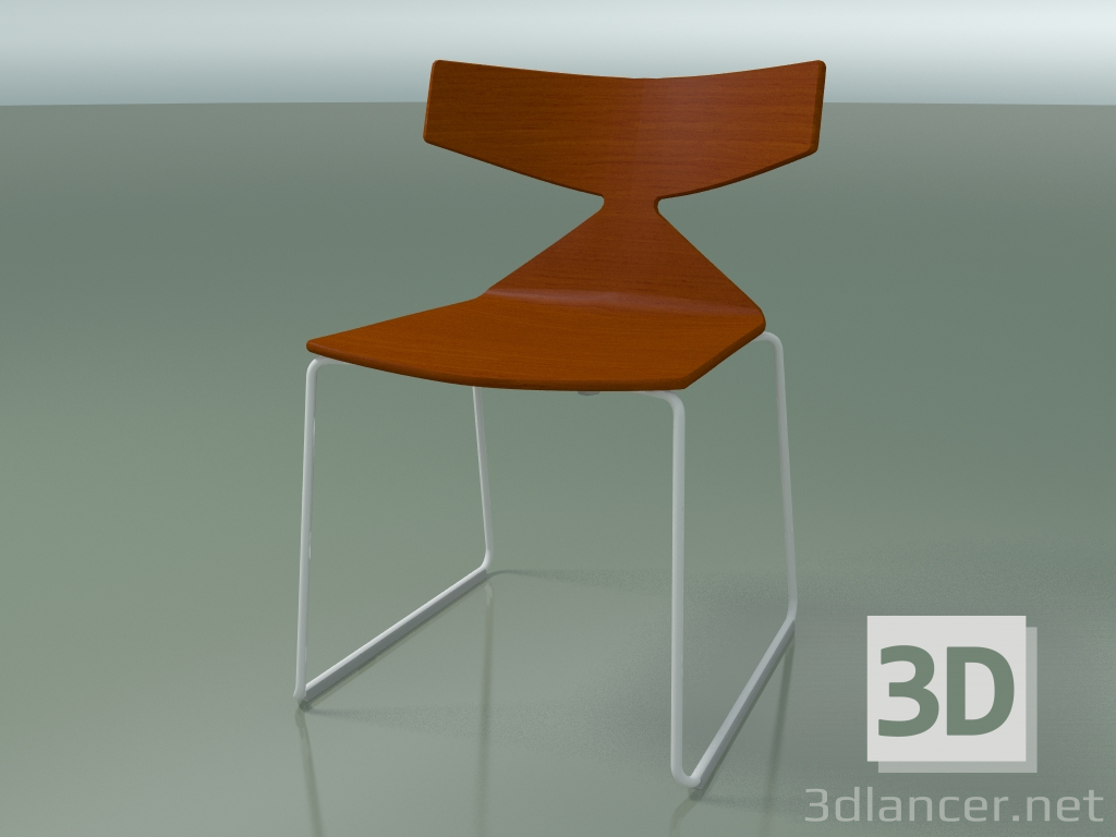 3d model Stackable chair 3702 (on a sled, Orange, V12) - preview