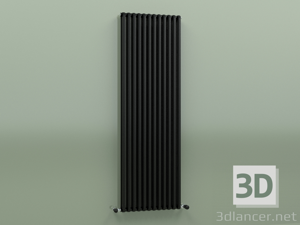 3d model Radiador SAX 2 (H 1500 12 EL, Negro - RAL 9005) - vista previa