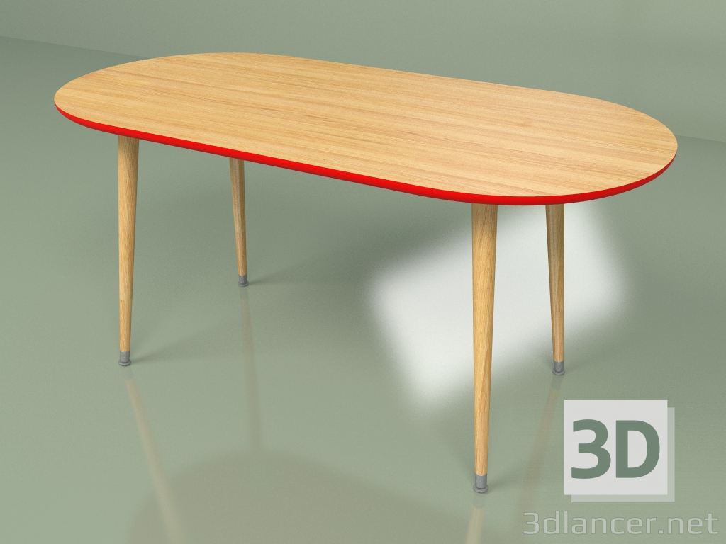 3D Modell Couchtisch Seifenfurnier (rot) - Vorschau