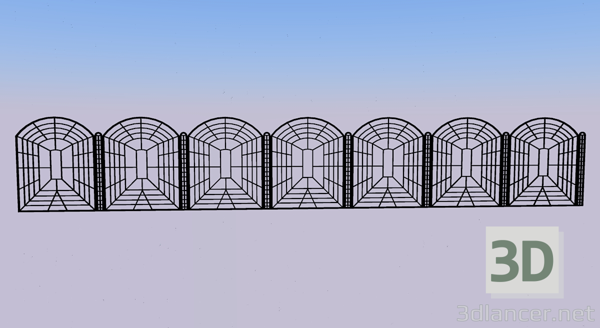 3d модель Ограда – превью