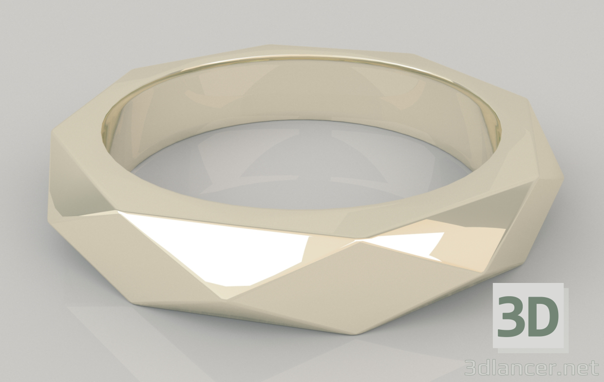 3d Wedding ring "Edges" model buy - render