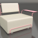 modello 3D Poltrona lounge con bracciolo destro (Rosa) - anteprima