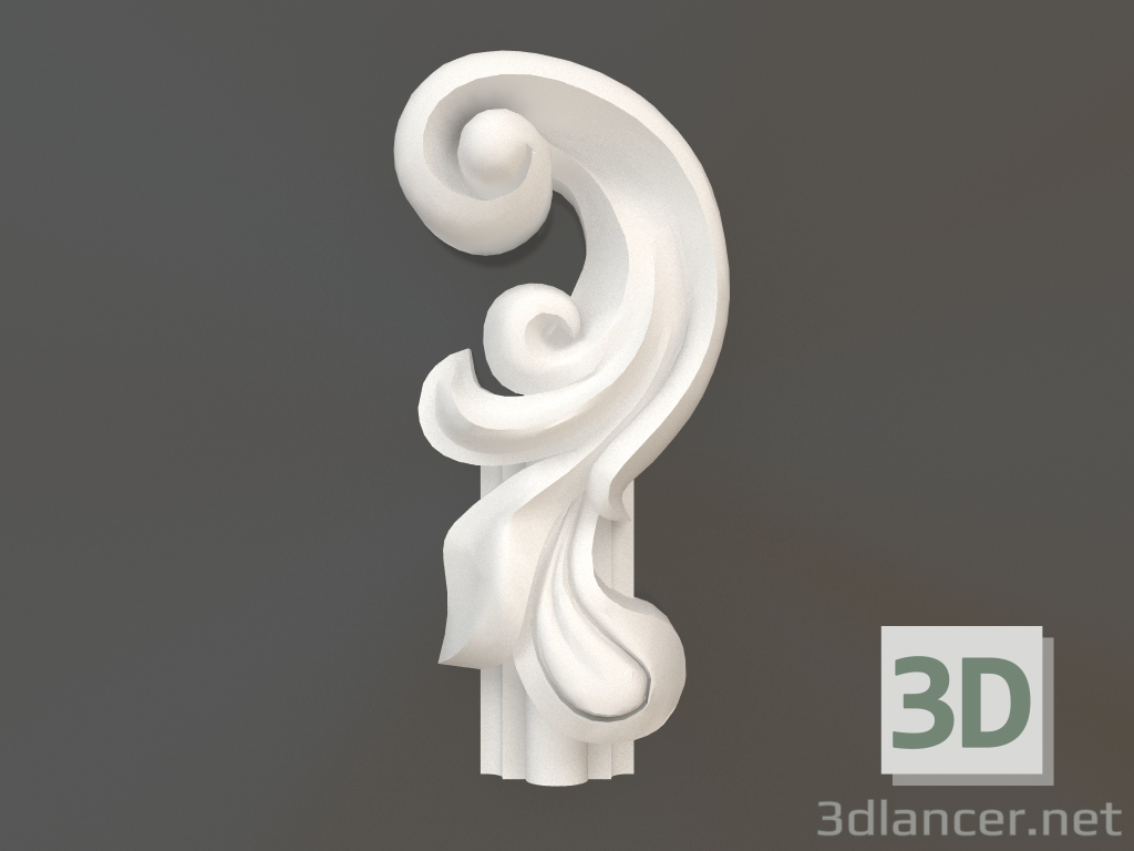 3d model Gypsum corner element DELH 001-2B (91x41x25) - preview