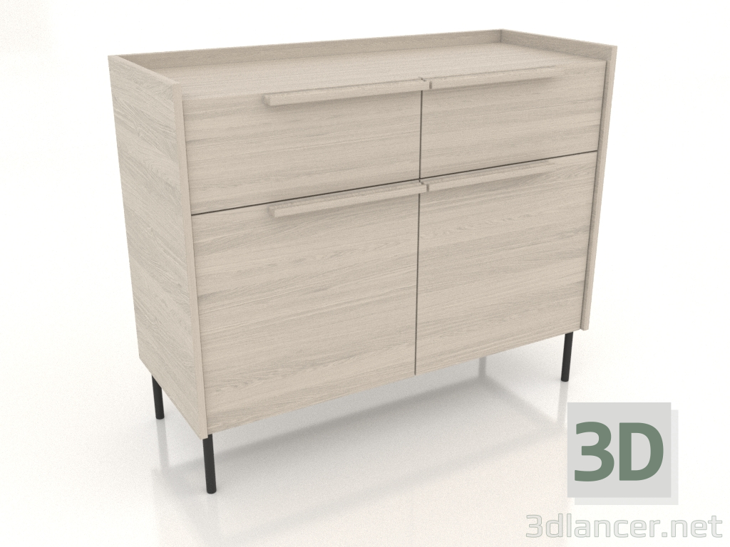 3D Modell Kommode 1000x400 mm (weiß RAL 9010) - Vorschau