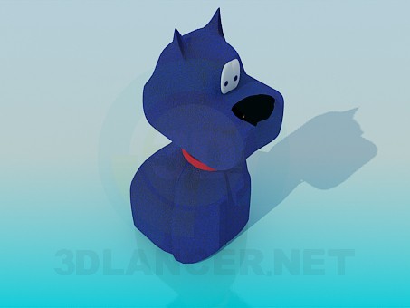 Modelo 3d O brinquedo do cão azul - preview