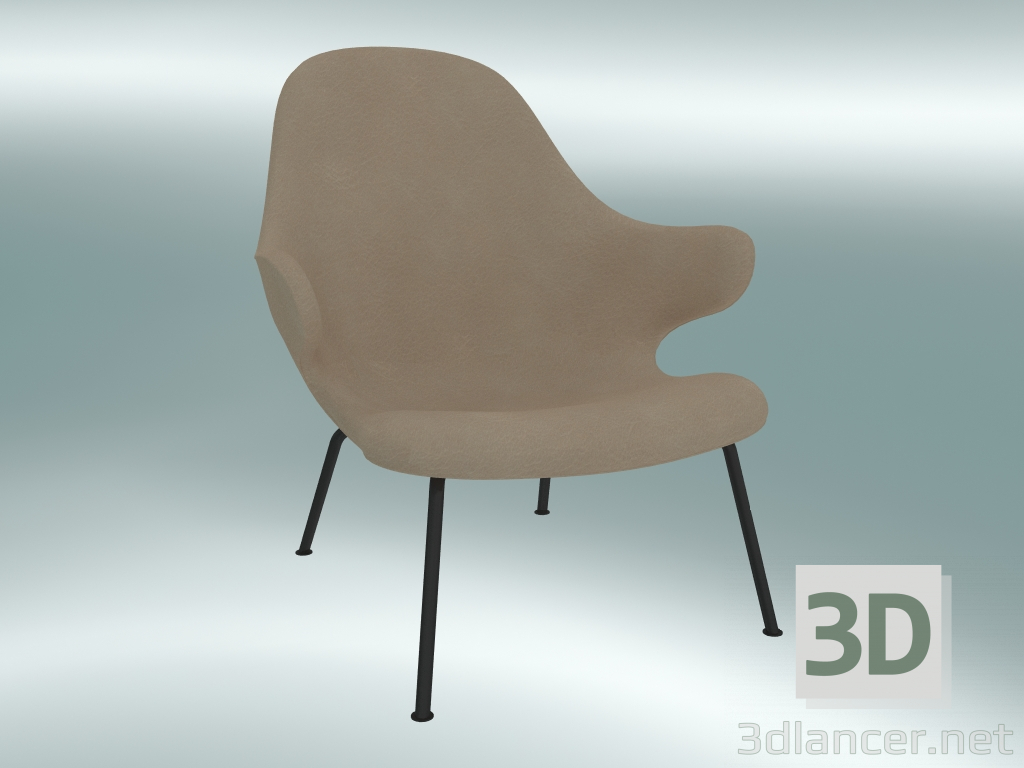 modello 3D Chaise lounge Catch (JH14, 82x92 H 86cm, Pelle - Anilina di seta) - anteprima