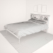 DARK CAPPUCCINO VOLLES DOPPELBETT MIT BOOKCASE HEADBOARD 3D-Modell kaufen - Rendern